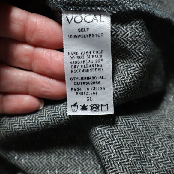 Vocal Embellished Shacket Womens Gray GLam Rock Contemporary Transitional NWT - Picture 4 of 11